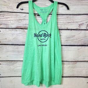 Hard Rock Hotel Las Vegas Women’s Racerback Tank Top Neon Green Size M